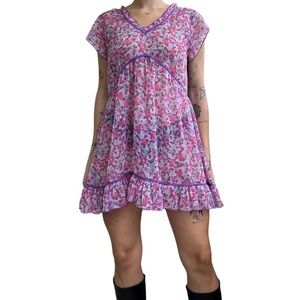 Babydoll pink floral dress